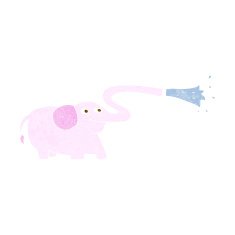 cartoon elephant squirting water N18