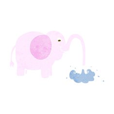 cartoon elephant squirting water N19
