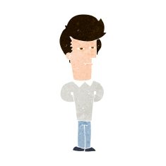 cartoon jaded man N19