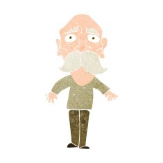 cartoon sad old man N17