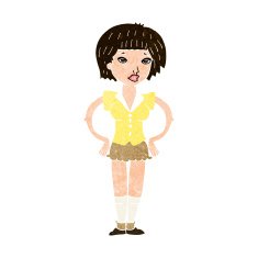 cartoon woman with hands on hips N212