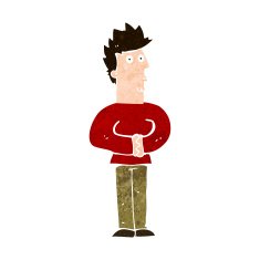 cartoon nervous man N150