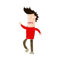 cartoon loudmouth man N10