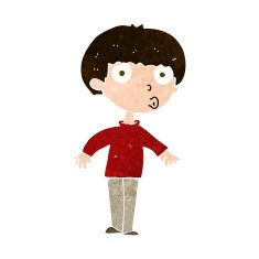 Cartoon Surprised Boy N29