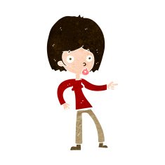 cartoon woman pointing N206