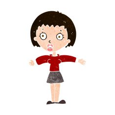 cartoon shocked woman N97