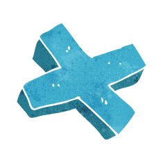 cartoon negative cross symbol N10