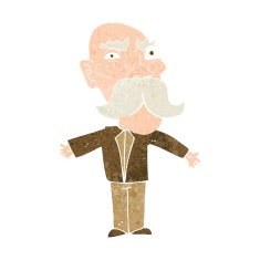 cartoon angry old man N150
