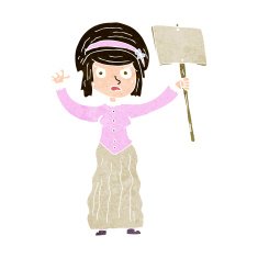 cartoon vicorian woman protesting N9