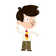 cartoon boy asking question N26
