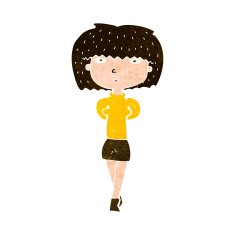 cartoon shy woman N48