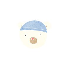 cartoon polar bear cub wearing hat N4