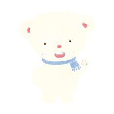 Cartoon Polar Bear Waving N8