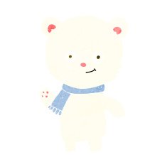 Cartoon Polar Bear Waving N9