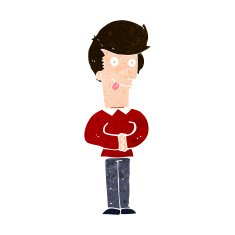 cartoon man sticking out tongue N28