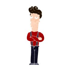 cartoon unimpressed man N10