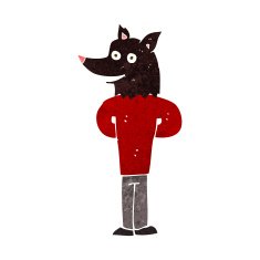cartoon wolf man N42