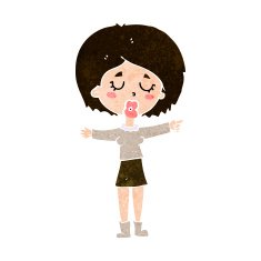cartoon pointing woman N28