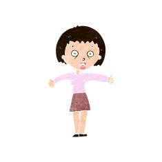 cartoon amazed woman N10
