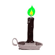 cartoon spooky black candle N4