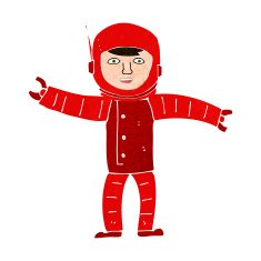 cartoon space man N36