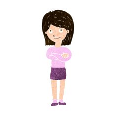 cartoon friendly girl rolling eyes N10