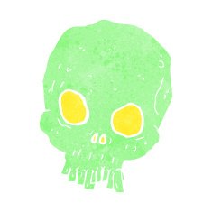 cartoon spooky skull N163