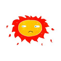 cartoon sad sun N10