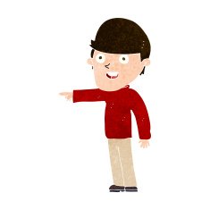 cartoon pointing man N105