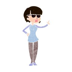 cartoon woman wearing spectacles N42