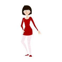 cartoon woman in dress N40