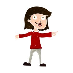 cartoon happy woman pointing N67