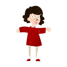 cartoon nervous woman N33