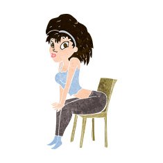 cartoon woman posing on chair N24