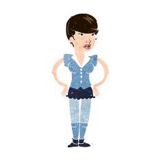 cartoon woman with hands on hips N215