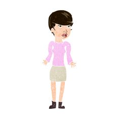 cartoon confused woman N112