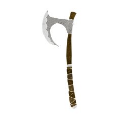 cartoon viking axe N10