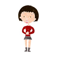 cartoon suspicious girl N10