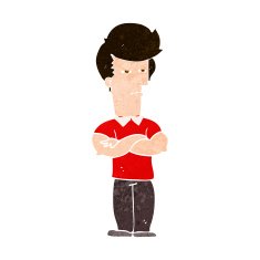 cartoon man with folded arms N30