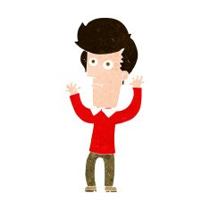 cartoon shocked man N124