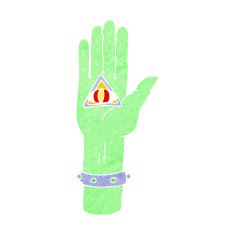 cartoon spooky hand symbol N10