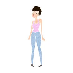 cartoon pretty woman N274