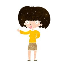 cartoon woman gesturing N30