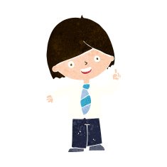 cartoon school boy answering question N49