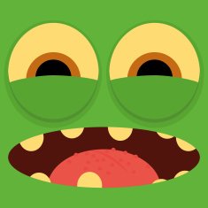 Funny Cartoon Character Face Illustration Editable N3