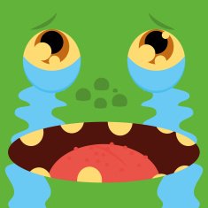Funny Cartoon Character Face Illustration Editable N4
