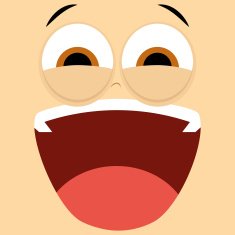 Funny Cartoon Character Face Illustration Editable N7