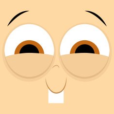 Funny Cartoon Character Face Illustration Editable N8