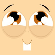 Funny Cartoon Character Face Illustration Editable N9