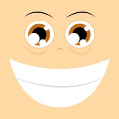 Funny Cartoon Character Face Illustration Editable N10